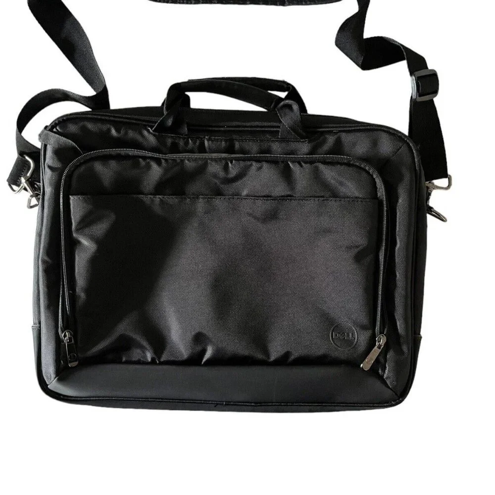Dell Nylon Computer Laptop Briefcase Shoulder Bag Black Multi-Pocket/Fea…